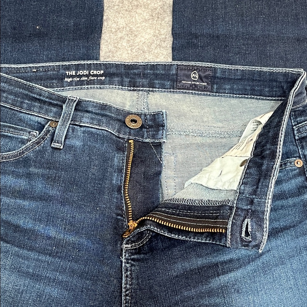 Adriano Goldschmied Dark Blue Jeans Women's The Jodi Crop - Picture 4 of 9